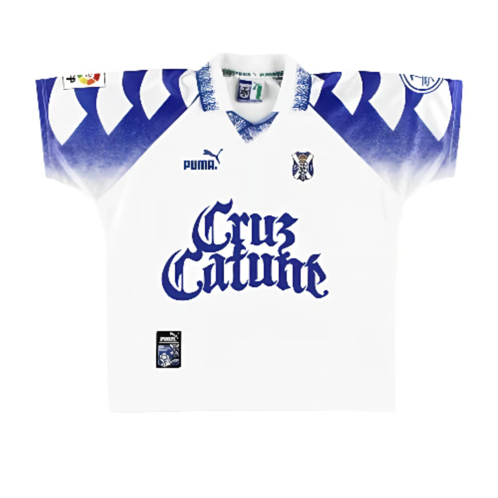 Tenerife x Cruz Cafuné blanca y azul retro