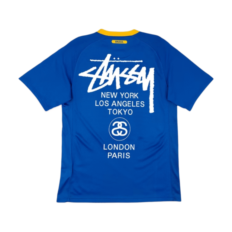 Camiseta Brasil x Stussy azul