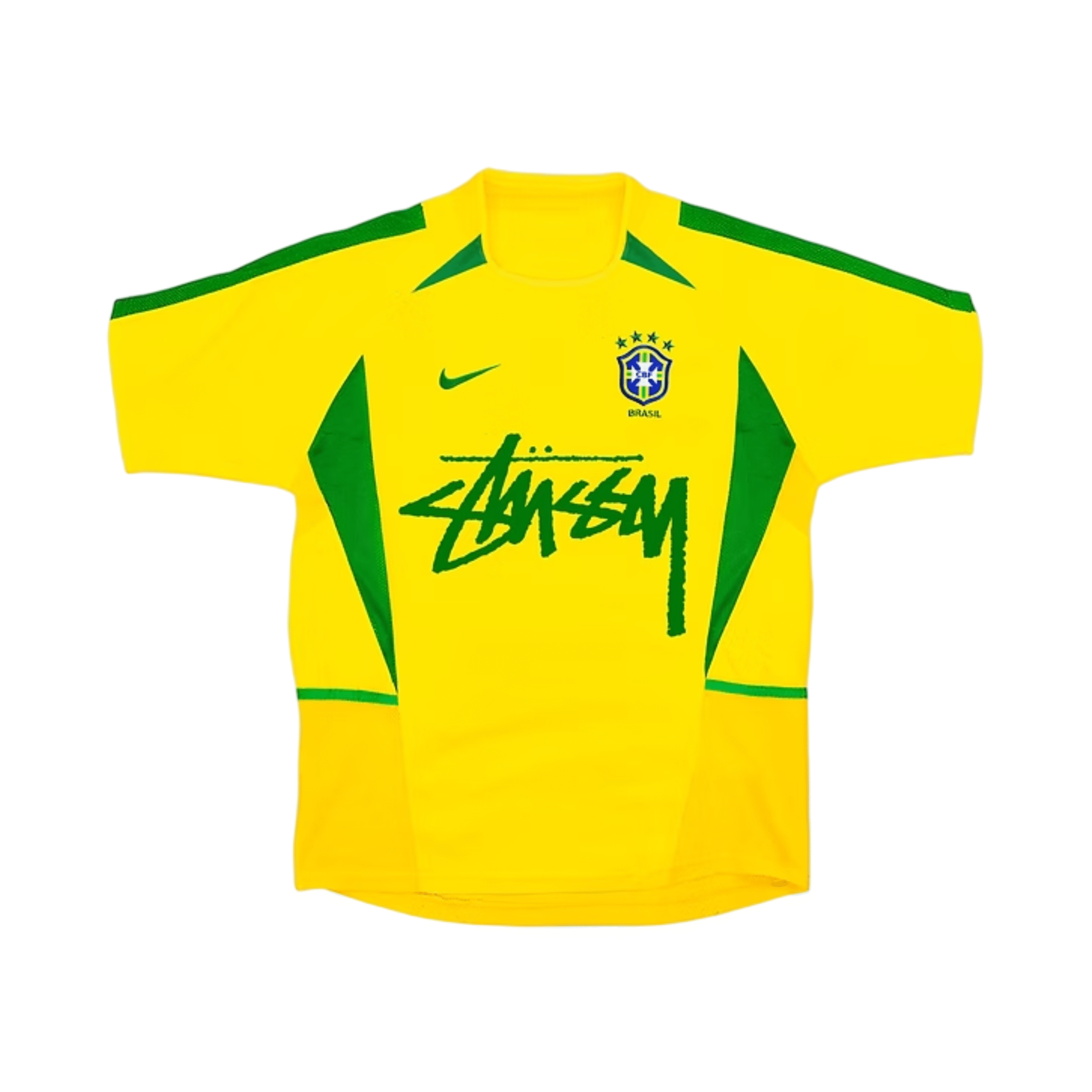 Camiseta Stussy x Brasil amarilla Ronaldo 9 retro